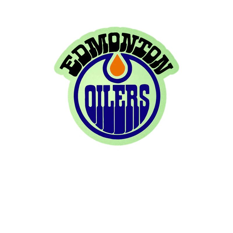 Edmonton Oilers - Circle With Name - Glow in the Dark Vinyl Sticker - Custom Size
