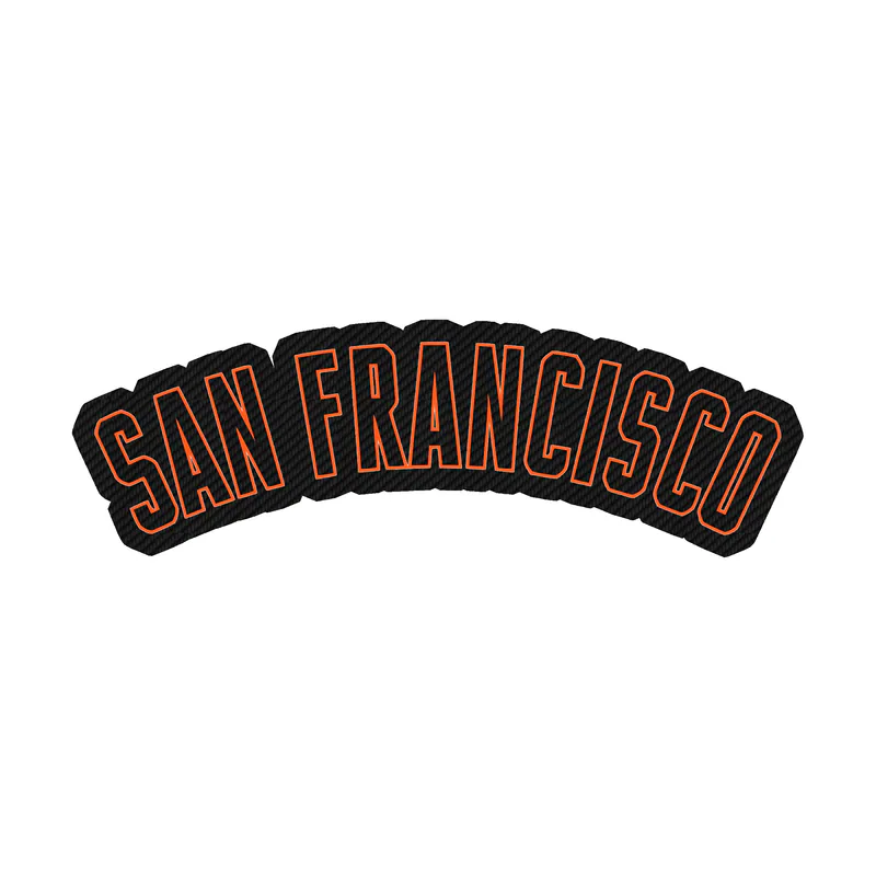 San Francisco Giants - San Francisco Curved - Carbon Fiber Vinyl Sticker - Custom Size