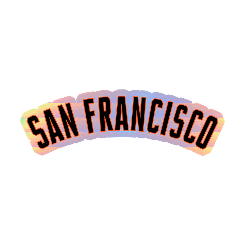 San Francisco Giants - San Francisco Curved - Holographic Vinyl Sticker - Custom Size