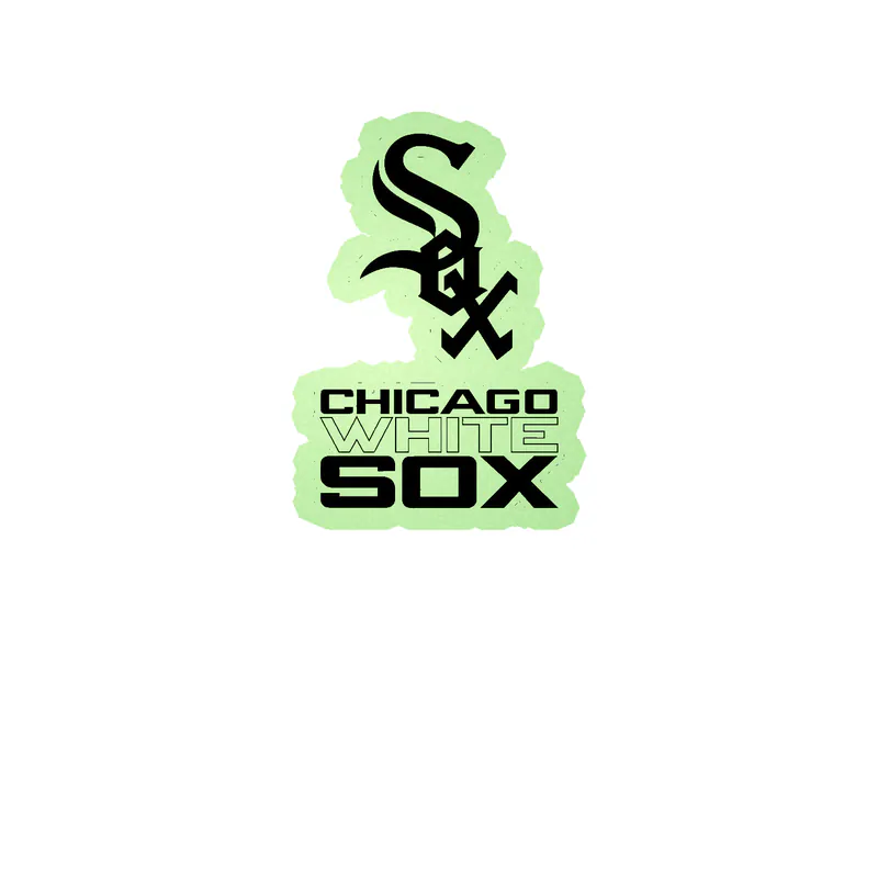 Chicago White Sox - Sox With Name on Bottom - Glow in the Dark Vinyl Sticker - Custom Size