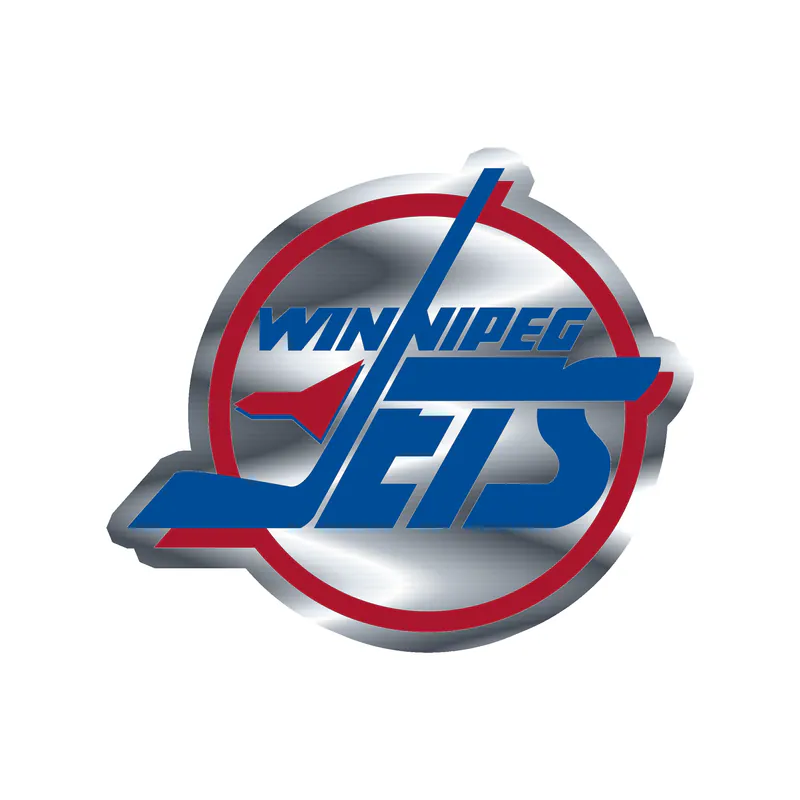 Winnipeg Jets - Image 1 - Silver Chrome Vinyl Sticker - Custom Size