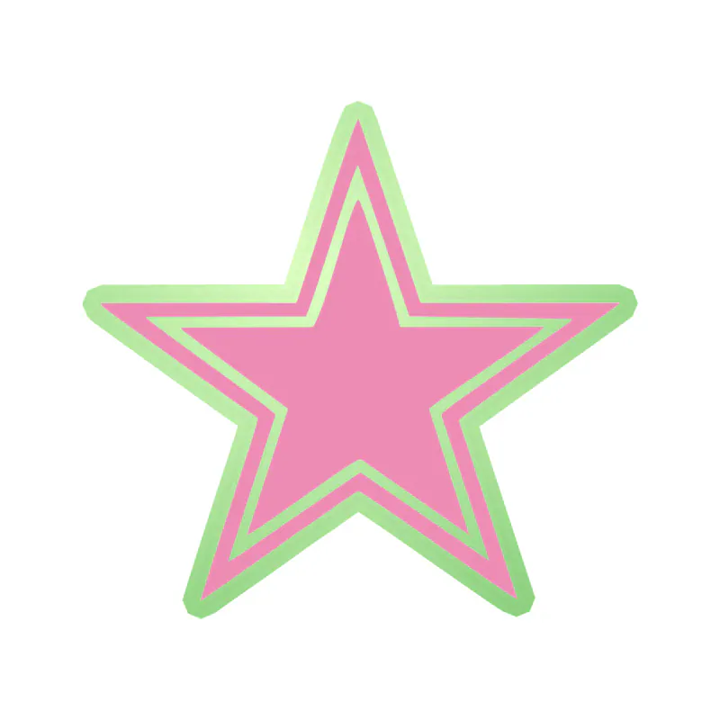 Dallas Cowboys - Pink Star - Glow in the Dark Vinyl Sticker - Custom Size