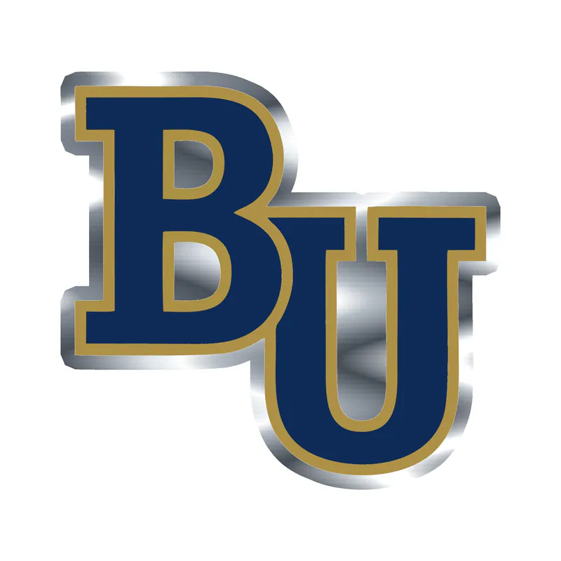 Bethel University - BU - Silver Chrome Vinyl Decal - Custom Size