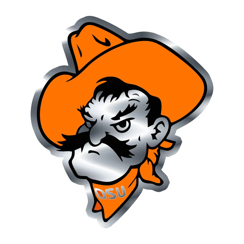 Oklahoma State University Cowboys - Image 3 - Silver Chrome Vinyl Decal - Custom Size