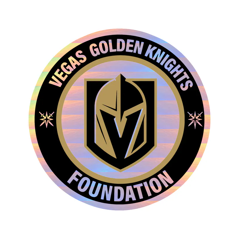Vegas Golden Knights - Circle Foundation - Holographic Vinyl Sticker - Custom Size