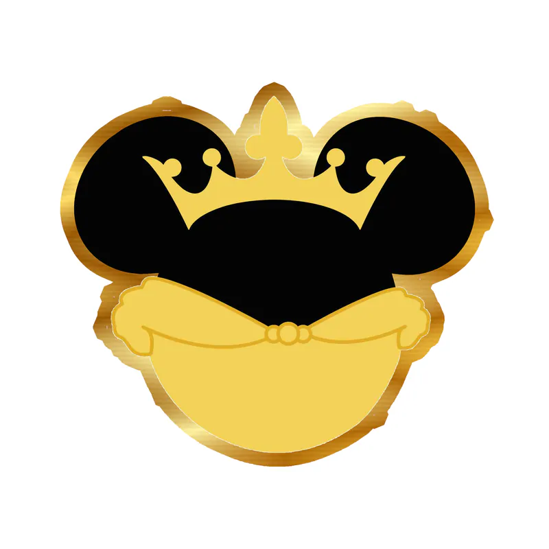 Belle Minnie Gold Chrome Vinyl Sticker - Custom Size