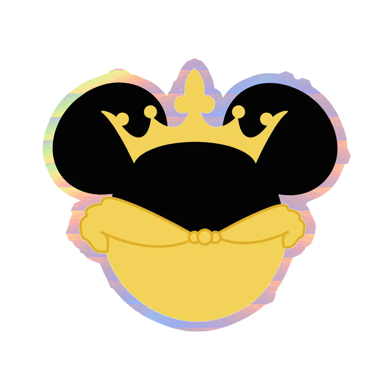 Belle Minnie Holographic Vinyl Sticker - Custom Size