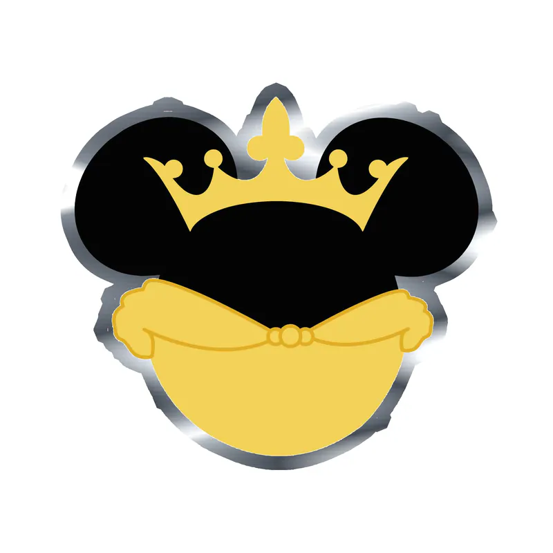 Belle Minnie Silver Chrome Vinyl Sticker - Custom Size