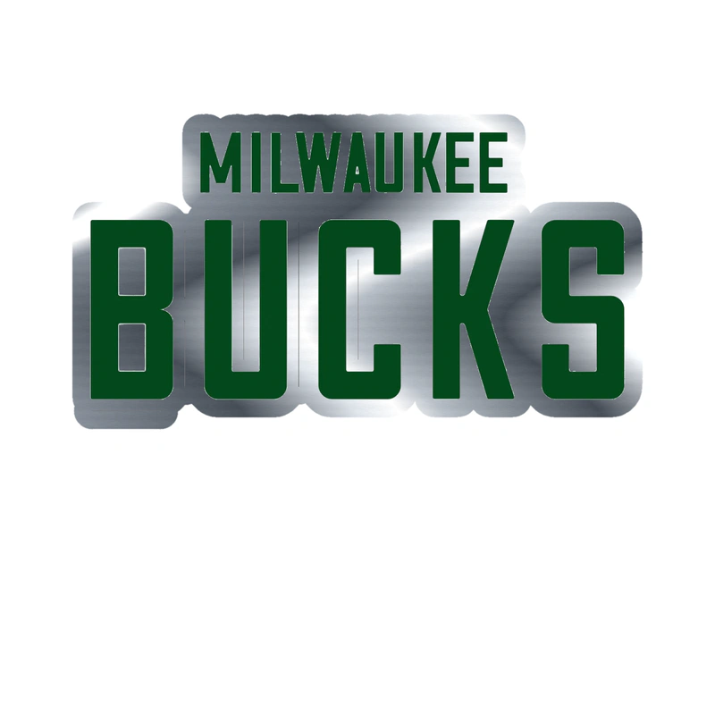 Milwaukee Bucks - Image 8 - Silver Chrome Vinyl Sticker - Custom Size