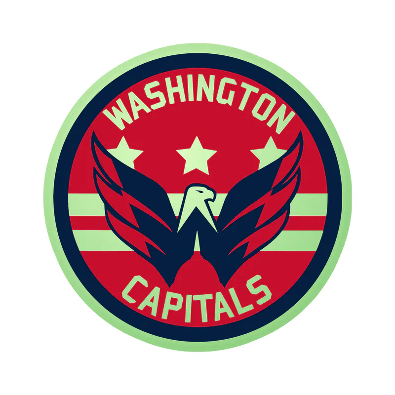 Washington Capitals - Circle With Bird In Middle - Glow in the Dark Vinyl Sticker - Custom Size