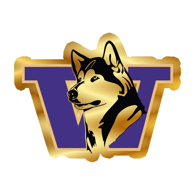 Washington Huskies - Image 3 - Gold Chrome Vinyl Decal - Custom Size