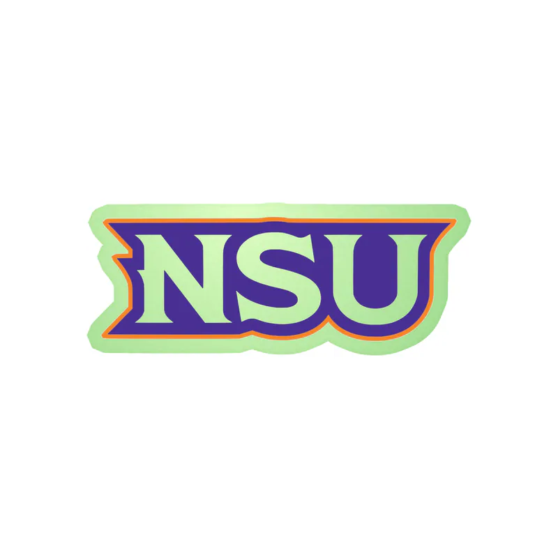 Northwestern State - Orange and Purple NSU - Glow in the Dark Vinyl Decal - Custom Size