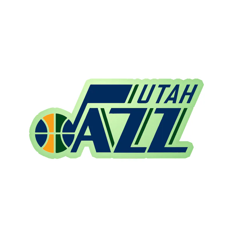 Utah Jazz - Name With Logo - Glow in the Dark Vinyl Sticker - Custom Size