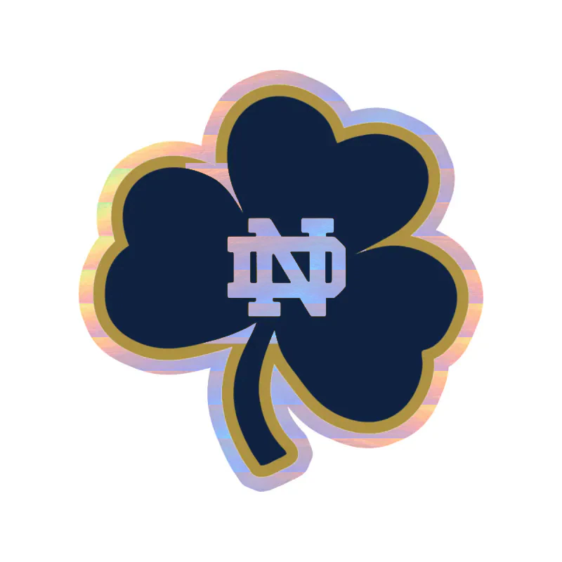 Notre Dame -Clover- Holographic Vinyl Sticker - Custom Size