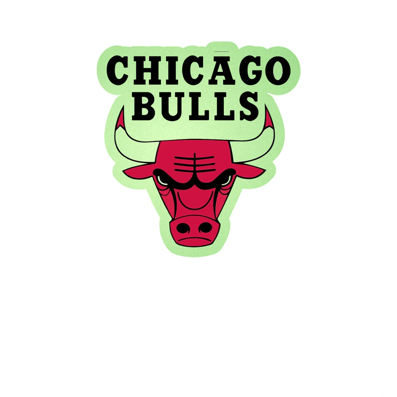 Chicago Bulls - Bull Head With Name - Glow in the Dark Vinyl Sticker - Custom Size
