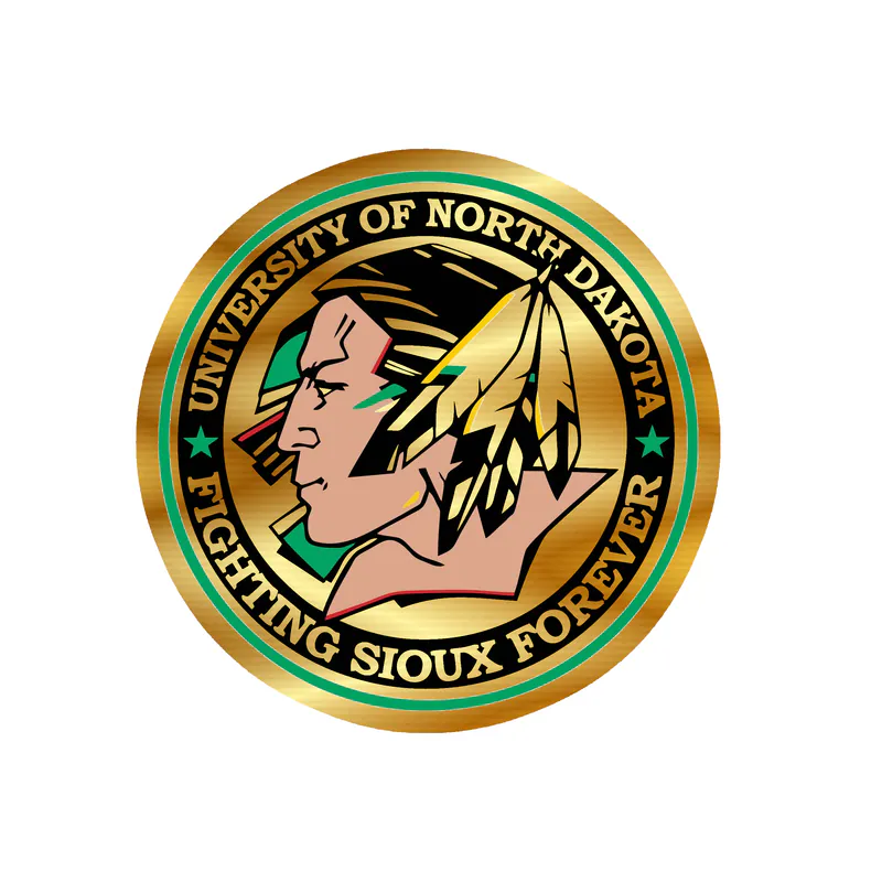 University Of North Dakota Gold Chrome Vinyl Decal - Custom Size