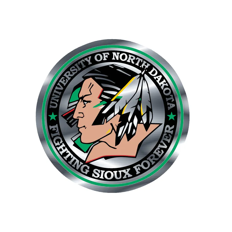 University Of North Dakota Silver Chrome Vinyl Decal - Custom Size