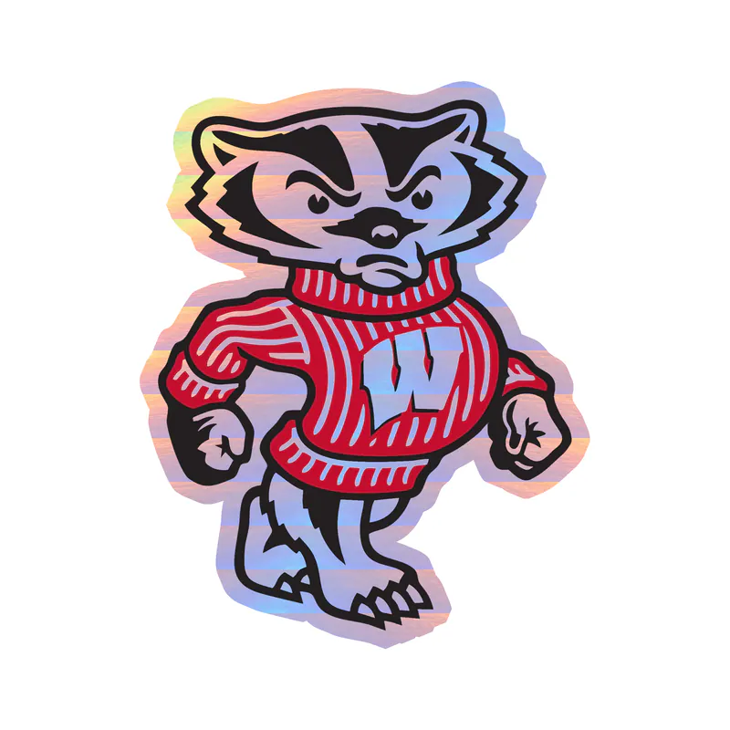 Wisconsin Badgers - Badgers - Holographic Vinyl Decal - Custom Size