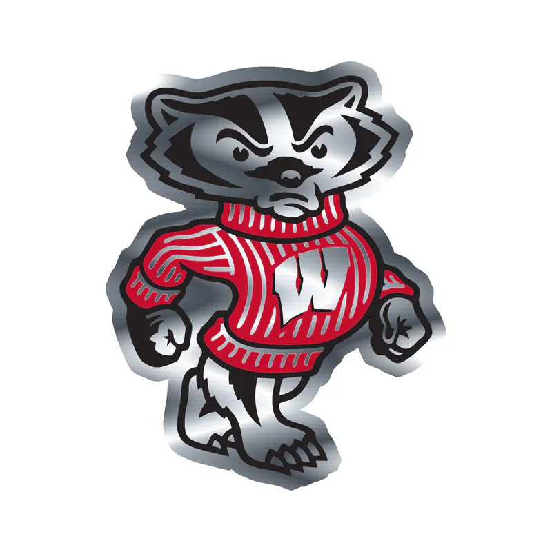 Wisconsin Badgers - Badgers - Silver Chrome Vinyl Decal - Custom Size