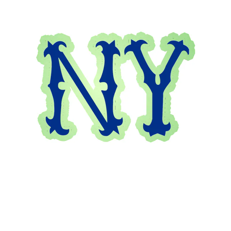 New York Yankees - Spiky NY - Glow in the Dark Vinyl Sticker - Custom Size
