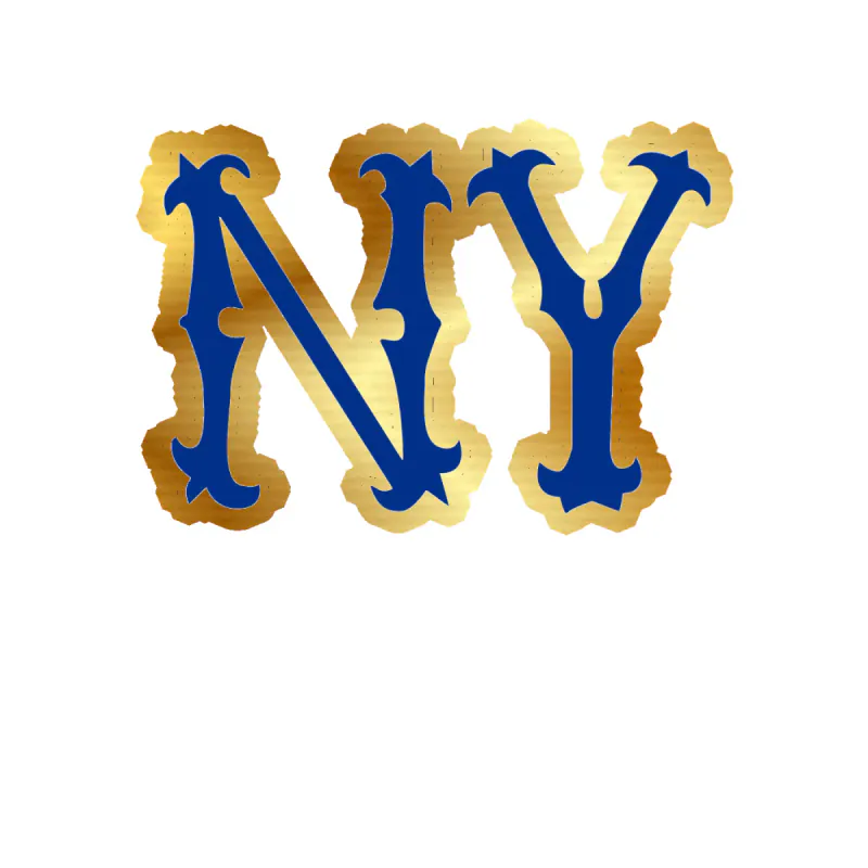 New York Yankees - Spiky NY - Gold Chrome Vinyl Sticker - Custom Size