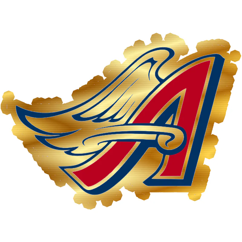 Los Angeles Angels - A With Wings - Gold Chrome Vinyl Sticker - Custom Size