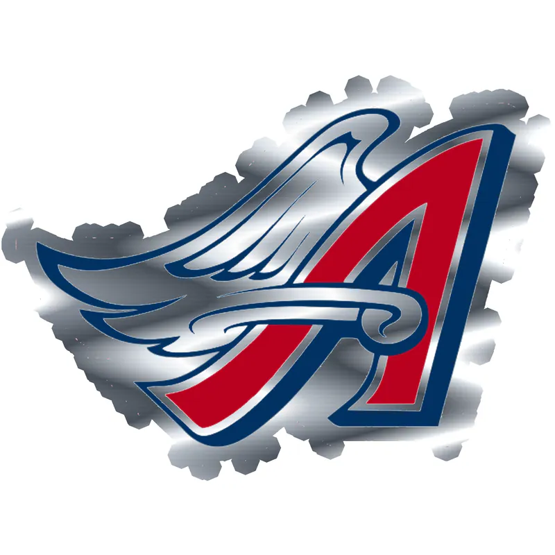 Los Angeles Angels - A With Wings - Silver Chrome Vinyl Sticker - Custom Size