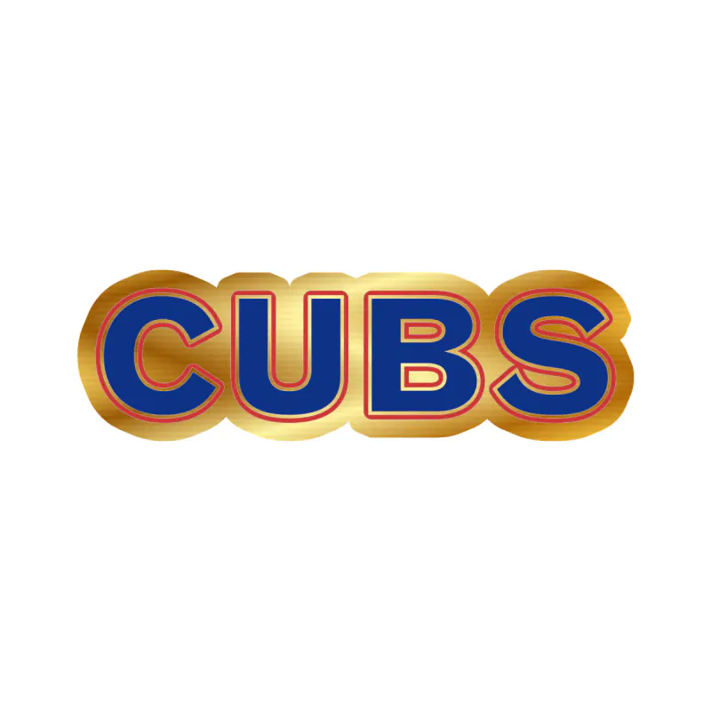 Chicago Cubs - Cubs - Gold Chrome Vinyl Sticker - Custom Size