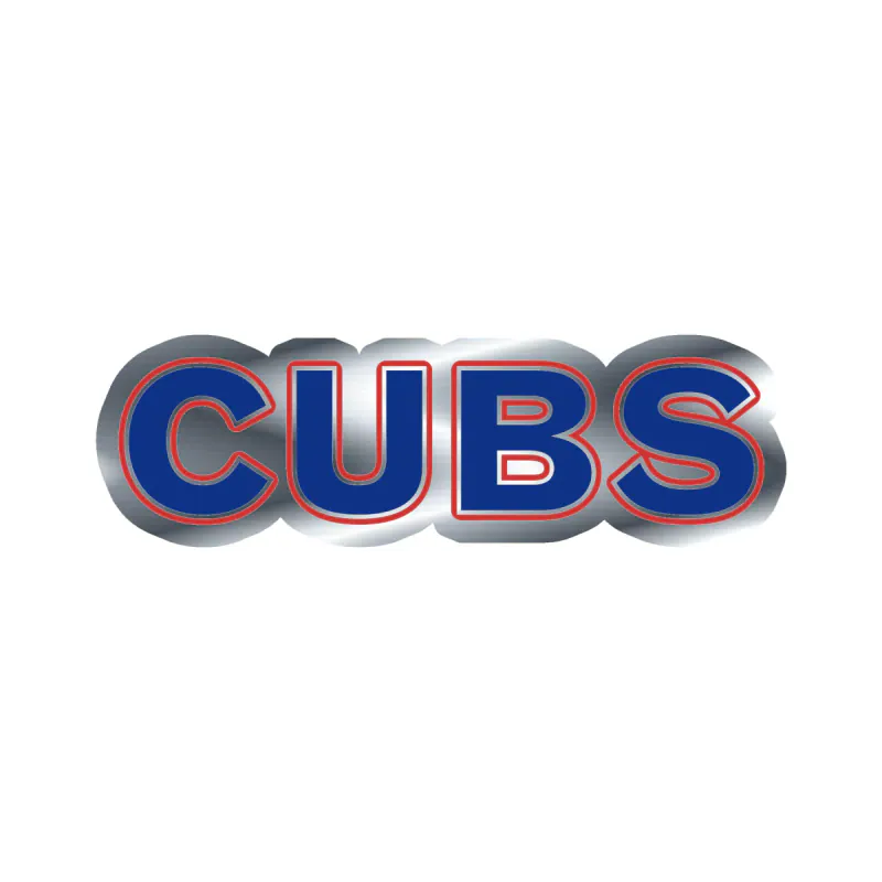 Chicago Cubs - Cubs - Silver Chrome Vinyl Sticker - Custom Size