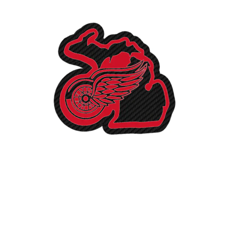 Detroit Red Wings - State - Carbon Fiber Vinyl Sticker - Custom Size