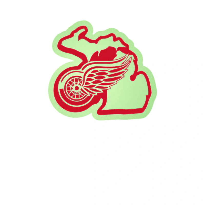 Detroit Red Wings - State - Glow in the Dark Vinyl Sticker - Custom Size