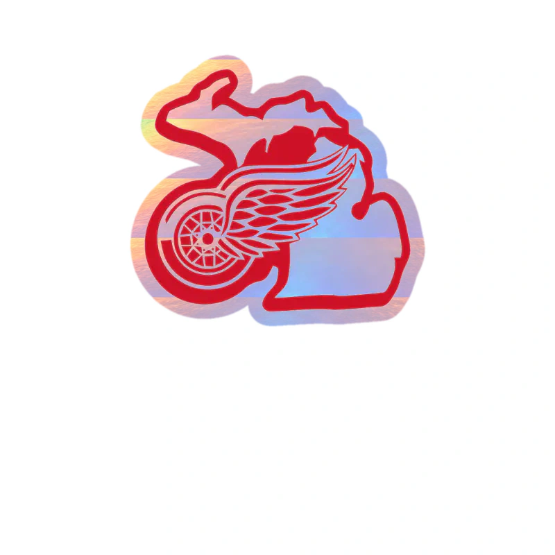 Detroit Red Wings - State - Holographic Vinyl Sticker - Custom Size