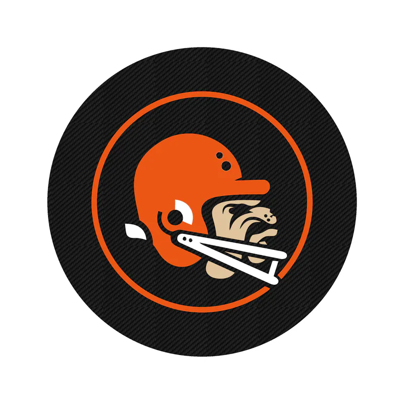 Cleveland Browns - Circle Logo with Head - Carbon Fiber Vinyl Sticker - Custom Size