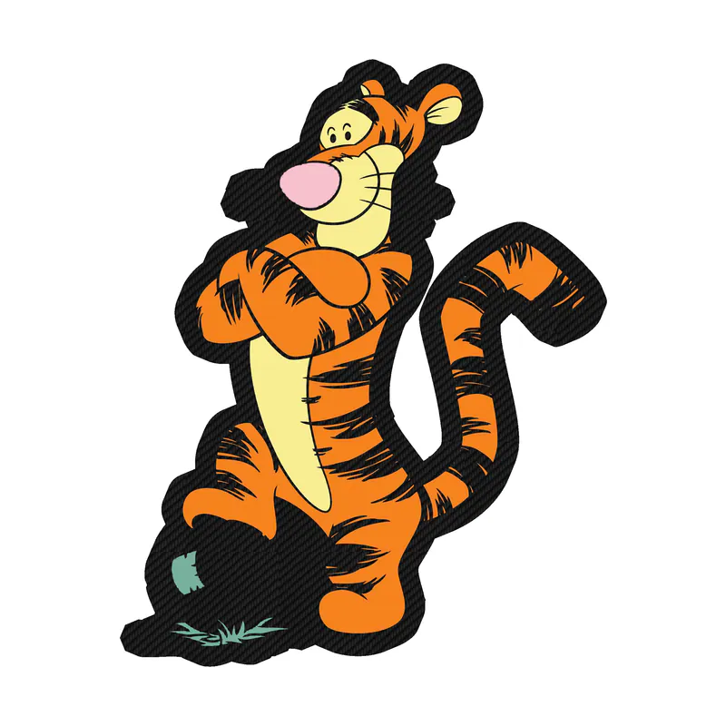 Winnie The Pooh - Tigger - Carbon Fiber Vinyl Sticker - Custom Size