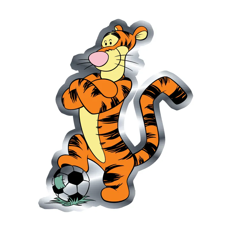 Winnie The Pooh - Tigger - Silver Chrome Vinyl Sticker - Custom Size