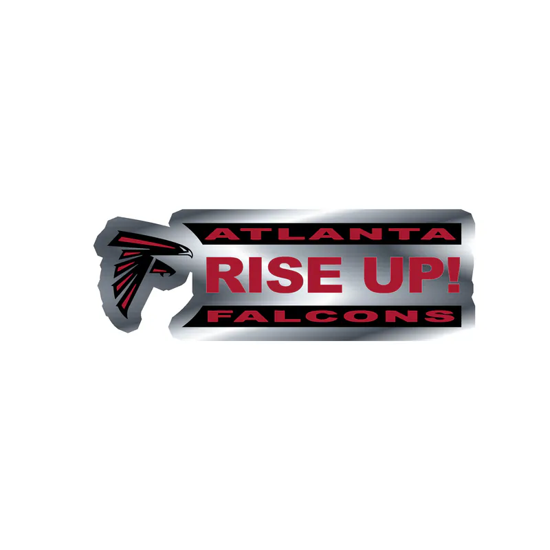 Atlanta Falcons - Rise Up Falcons - Silver Chrome Vinyl Sticker - Custom Size