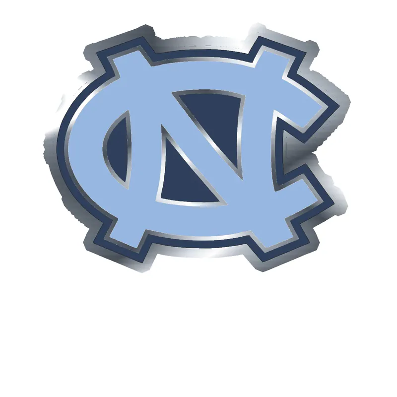 North Carolina Tar Heels - Image 8 - Silver Chrome Vinyl Decal - Custom Size