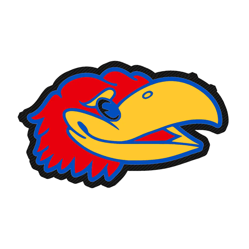 University of Kansas Jayhawks - Image 2 - Carbon Fiber Vinyl Decal - Custom Size