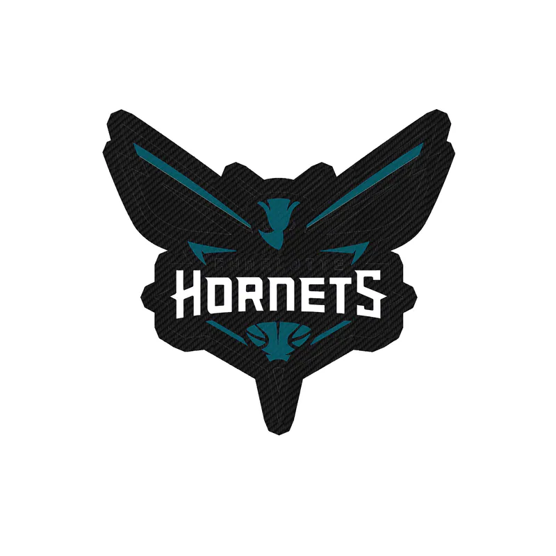 Charlotte hornets - Hornet with Name - Carbon Fiber Vinyl Sticker - Custom Size