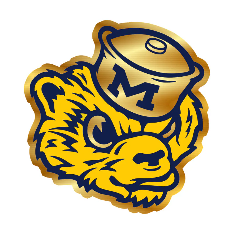 Michigan Wolverines - Image 10 - Gold Chrome Vinyl Decal - Custom Size