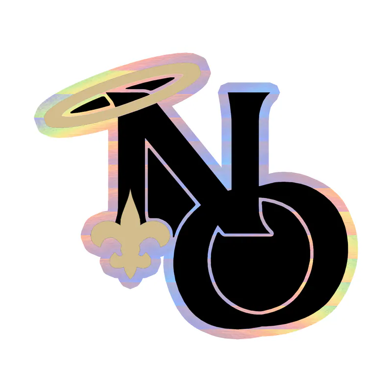 New Orleans Saints NO Holographic Vinyl Sticker - Custom Size