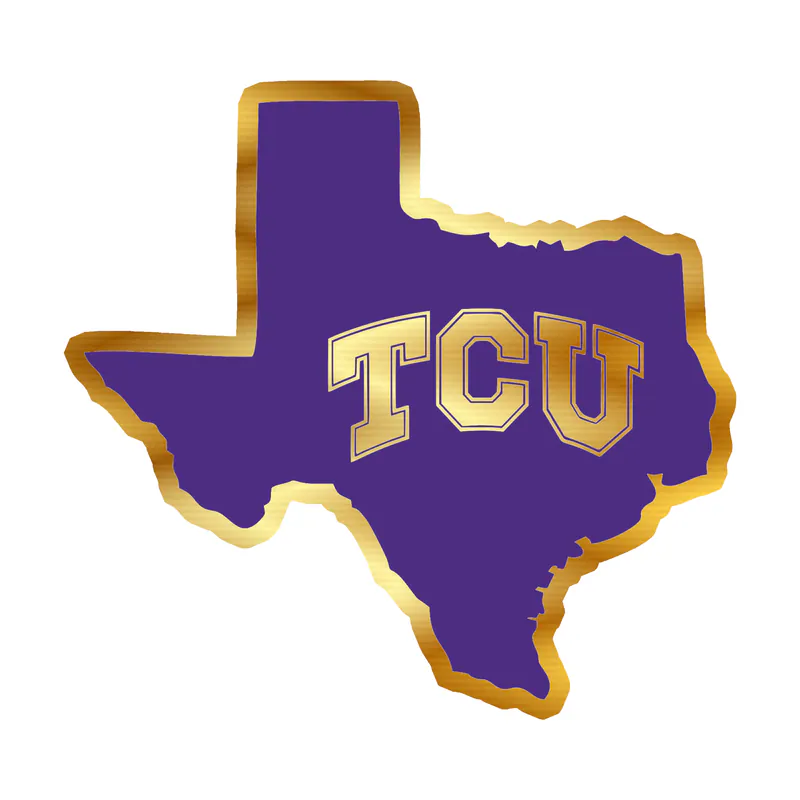TCU Horned Frogs - Image 1 - Gold Chrome Vinyl Decal - Custom Size