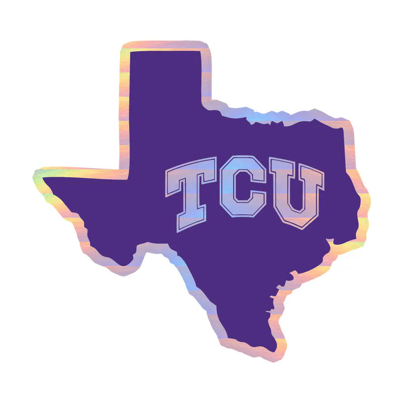 TCU Horned Frogs - Image 1 - Holographic Vinyl Decal - Custom Size