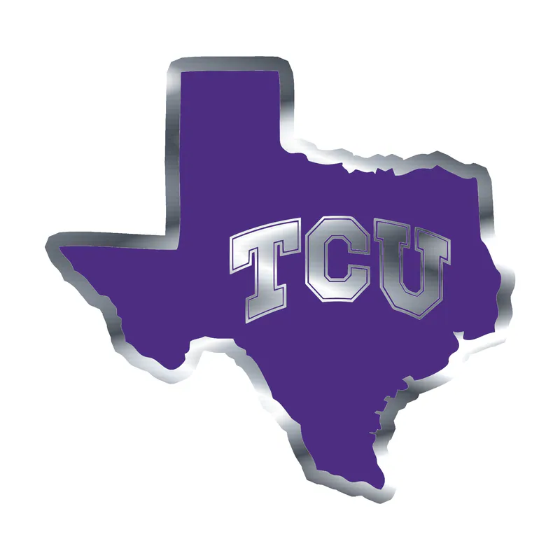 TCU Horned Frogs - Image 1 - Silver Chrome Vinyl Decal - Custom Size