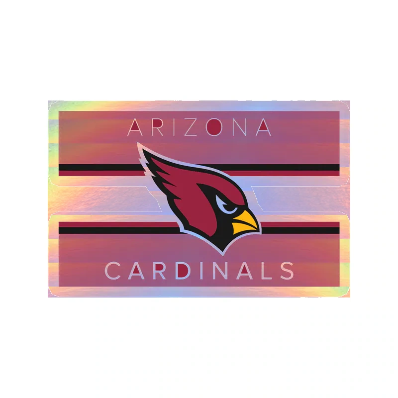 Arizona Cardinals - Rectangle - Holographic Vinyl Sticker - Custom Size