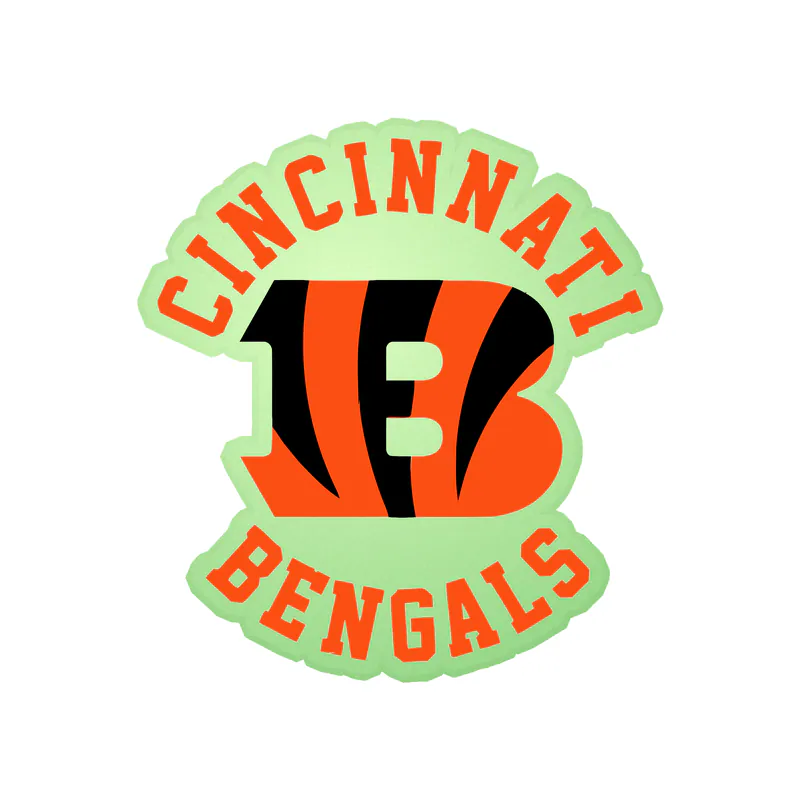 Cincinnati Bengals - B Middle - Glow in the Dark Vinyl Sticker - Custom Size