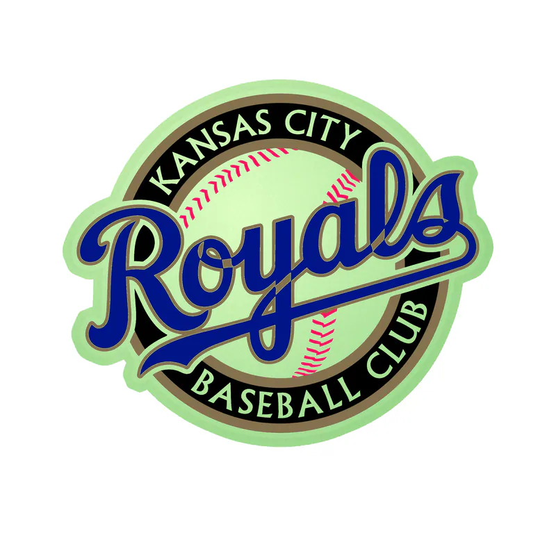 Kansas City Royals - Circle Baseball Club - Image 1 - Glow in the Dark Vinyl Sticker - Custom Size