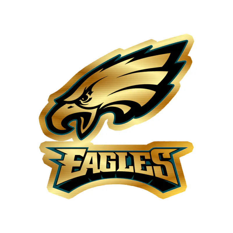 Philadelphia Eagles - Image 2 - Gold Chrome Vinyl Sticker - Custom Size