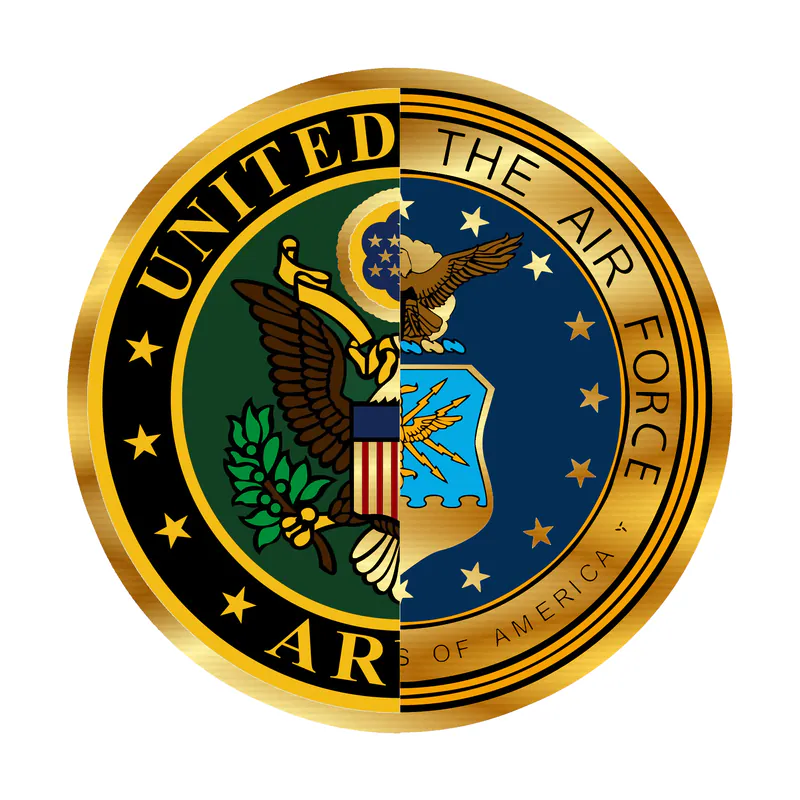 Air Force Seal and Army Seal Gold Chrome Vinyl Decal