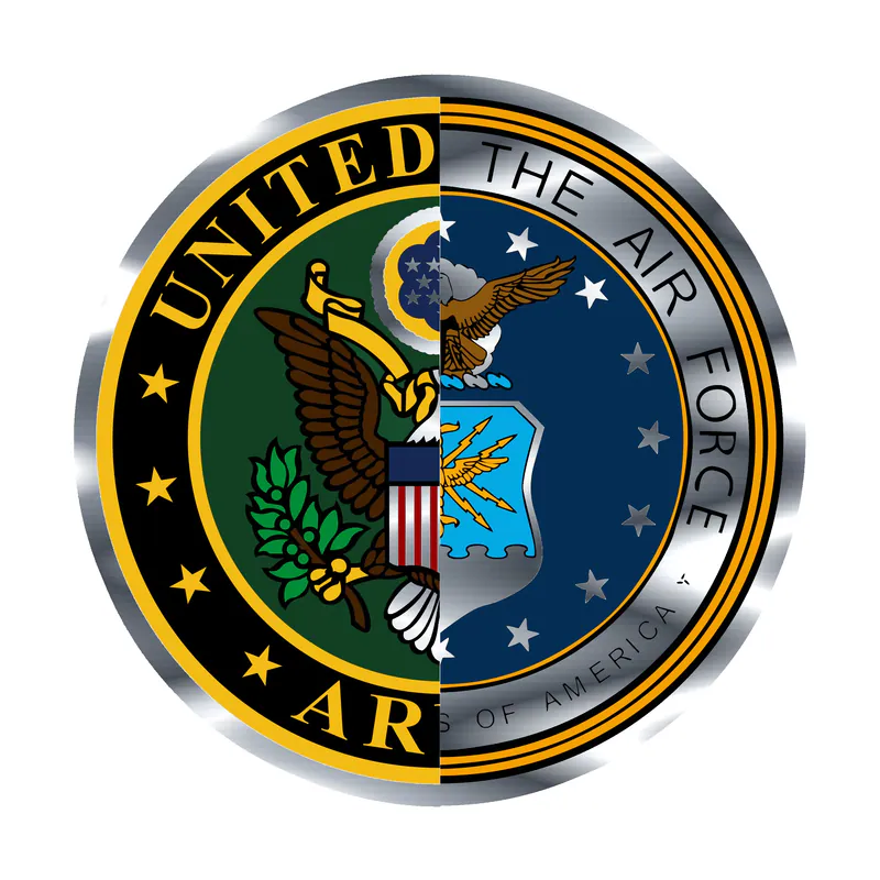 Air Force Seal and Army Seal Silver Chrome Vinyl Decal
